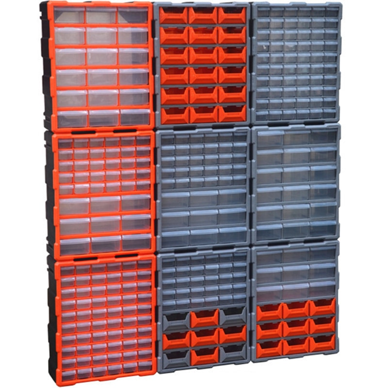 멀티 그리드 서랍 유형 부품 상자 벽 마운트 결합 된 구성 요소 도구 상자 빌딩 블록 나사 저장 상자 도구 케이스